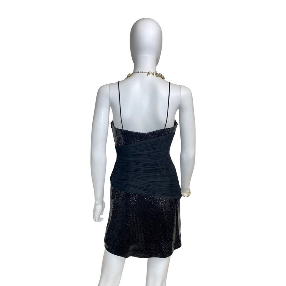 BASIX II Black Sequin Dress with Net Rousch Waist - Picture 4 of 7